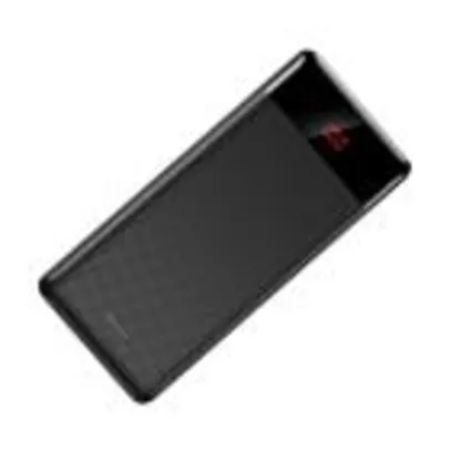 Carregador Portátil Baseus 10000 mAh Ultra Fino 2 Saidas USB Power Bank Preto