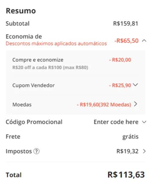 Imagem na descrição da promoção