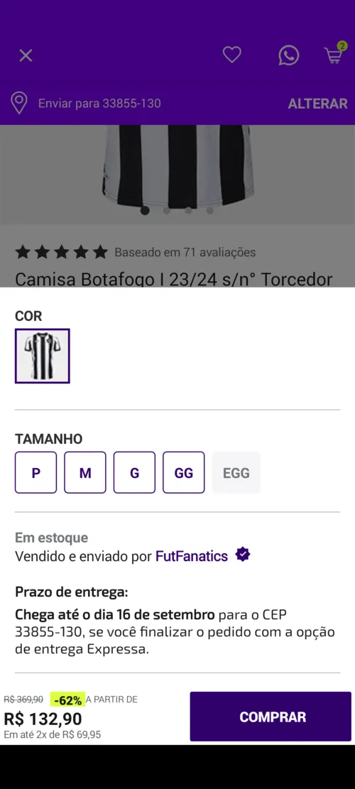 Imagem na descrição da promoção