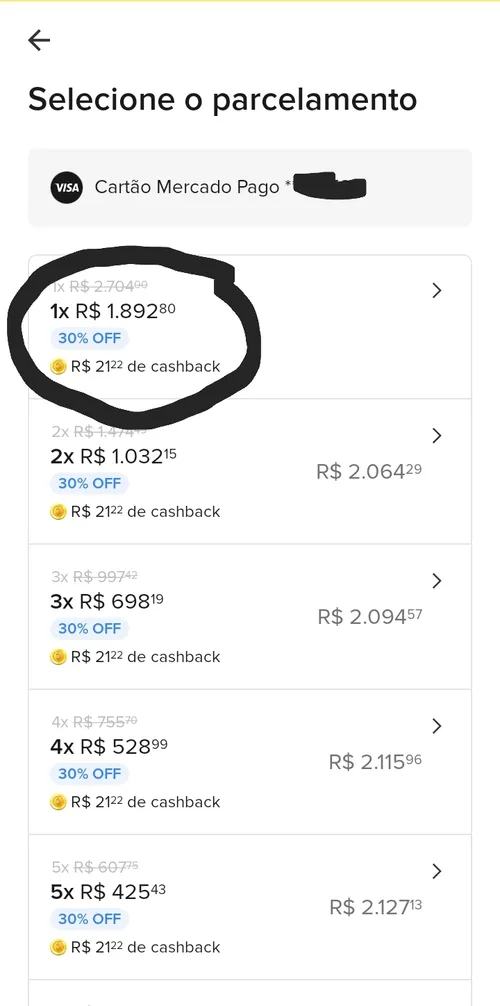 Imagem na descrição da promoção