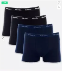 R$33,96 OFF Kit 4 Cuecas Boxer Masculina Mash