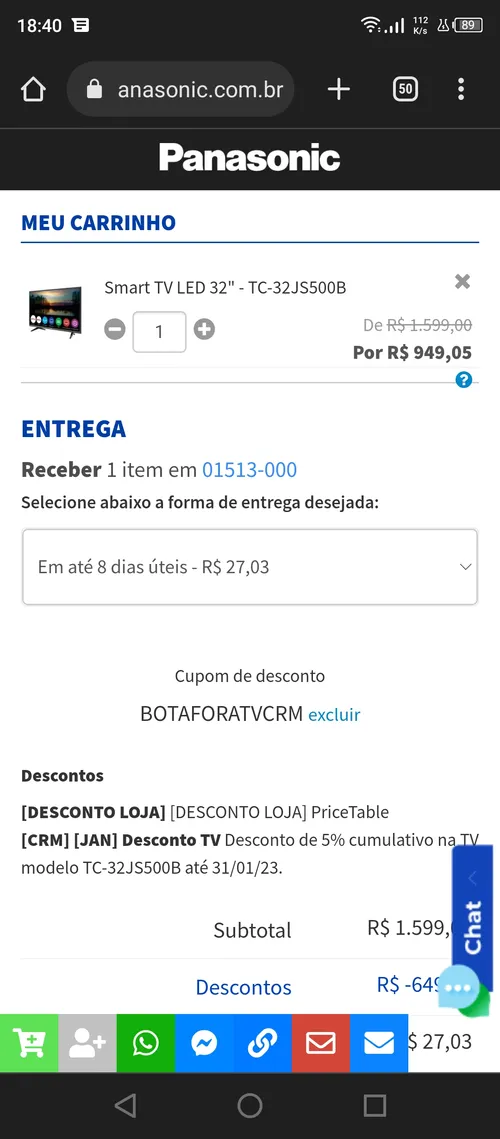 Imagem na descrição da promoção