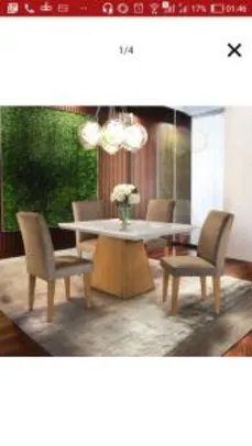 [App] Conjunto mesa de jantar 4 cadeiras Giovana Siena