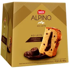 [Primeira compra] Panettone com gotas E recheio cremoso chocolate alpino nestlé 450G 