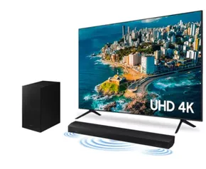 Combo Samsung Smart TV 65 polegadas UHD 4K 65CU7700 + Soundbar Samsung HW-B555/ZD