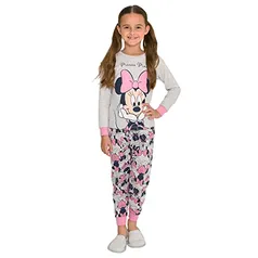 Conj. de Pijamas Manga Longa C/ Calça, Meninas, Disney, Mescla/Rosa, 06