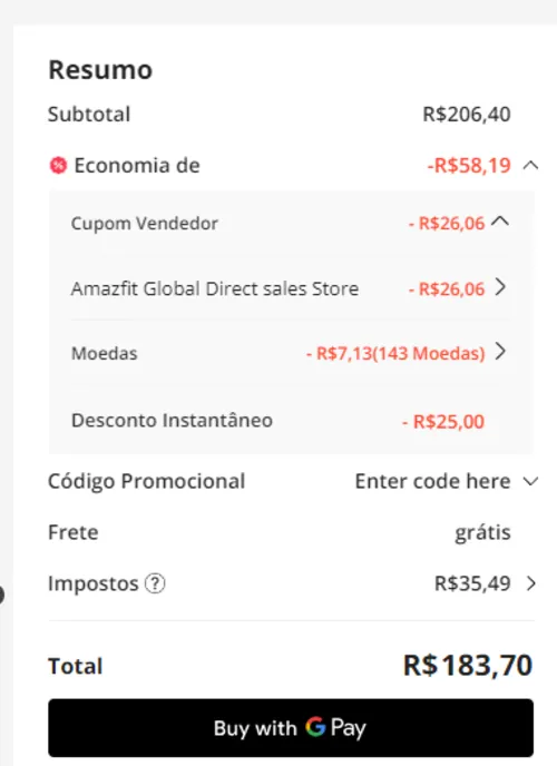 Imagem na descrição da promoção