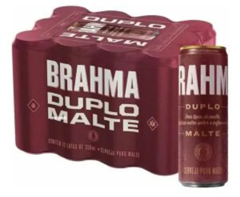 ( 6 caixas) Cerveja Brahma Duplo Malte Lata 350ml - Pack Com 12 Unidades | R$ 167