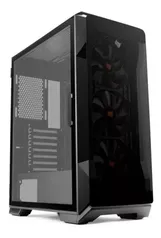 Gabinete Gamer Pichau Pouter 3 - MID Tower - Lateral e frontal de vidro - Com 3 Ventoinhas - Preto