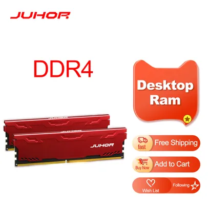 Memória Ram DDR4 32GB 3200MHz Red (2x16GB) JUHOR