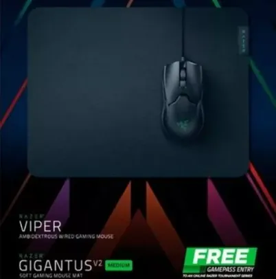 Kit Razer Victory Bundle 2021, Mouse Viper + Mousepad Gigantus V2