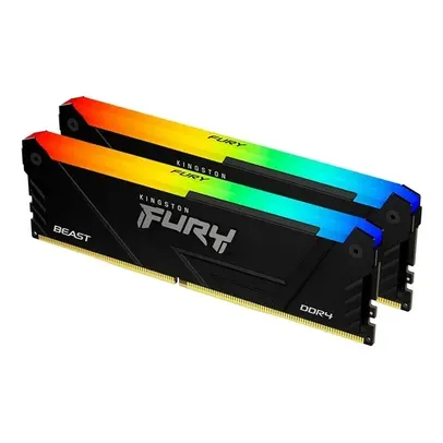 [APP] Memória RAM Kingston Fury Beast, RGB, 16GB (2x8GB), 2666MHz, DDR4, CL16, Preto - KF426C16BB2AK2/16