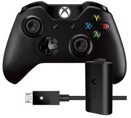 Controle sem Fio + Kit Jogar e Carregar - XBOX ONE - R$344