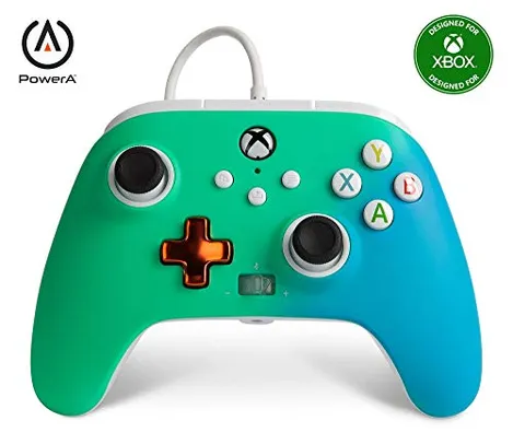 Controle para  Xbox com fio PowerA Enhanced  - Seafoam Fade