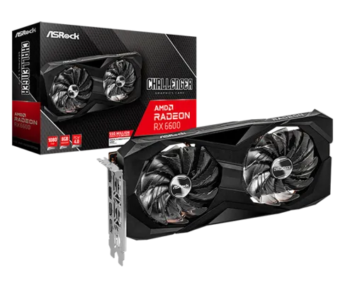 Placa de Vídeo Asrock Radeon RX 6600 Challenger D, 8GB, GDDR6, FSR, Ray Tracing, 90-GA2RZZ-00UANF