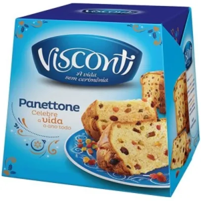 Panettone Frutas Visconti ou Chocottone- 500g + fretinho para Sp por R$ 9