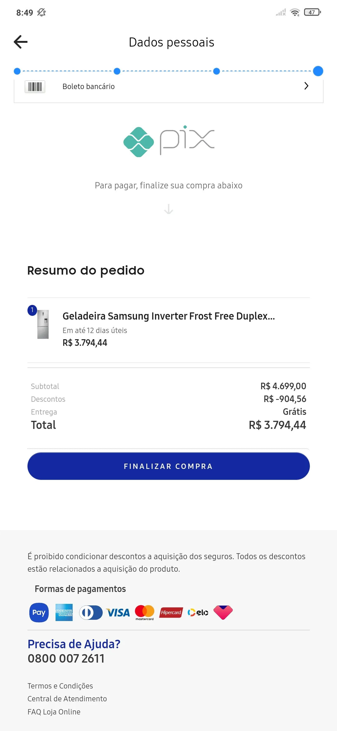 Imagem na descrição da promoção