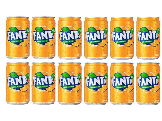 Refrigerante Lata Fanta Laranja 12 Unidades - 220ml