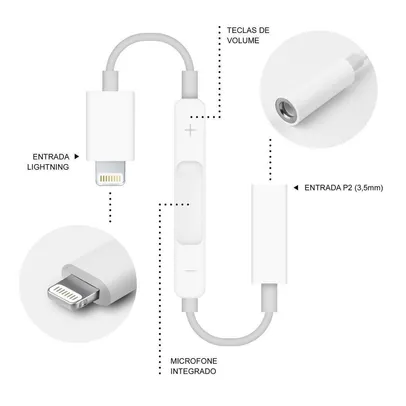 Adaptador P2 - Lightning - Com bluetooth - Gshield