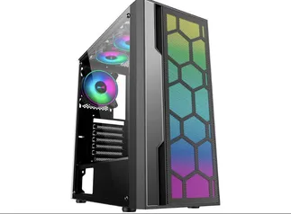 [App+Cliente ouro] Gabinete Gamer k-mex Multiverso CG-02TT - RGB ATX Preto | R$287