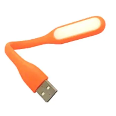 Mini Luminária de 5 Led USB Flexível Portátil Laranja Aliseu