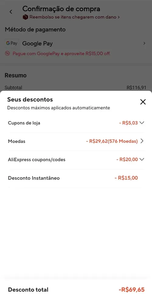 Imagem na descrição da promoção