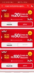 R$20, R$50 e R$100 OFF no APP das Lojas Americanas