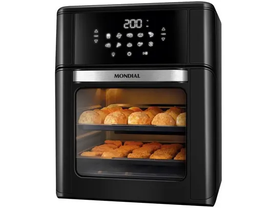 [R$ 476,90 MOEDAS/ Magalu]Fritadeira Elétrica sem Óleo/Air Fryer Mondial Forno Oven AFON-12L-FB Preta 12L - 110V 