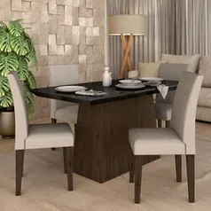 [AME: R$324] Conjunto Sala De Jantar 4 Cadeiras Italia Imbuia