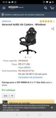 Cadeira Gamer Aerocool aAC60C Air