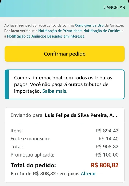 Imagem na descrição da promoção