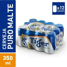 Cerveja Tiger Pure Malte Lata 350ml - Pack 12 Unid