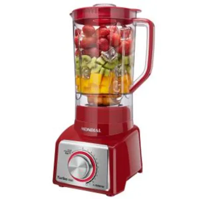 Liquidificador Mondial Turbo L-1000 RI com 12 Velocidades e 1000W - Vermelho/Inox - R$76