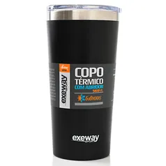 Copo Térmico Exeway com Abridor 560ml, Preto | R$100