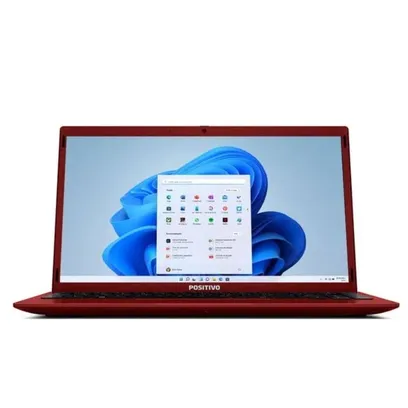 Product photo Notebook Positivo Motion Intel Celeron Windows 11 Vermelho