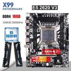 Combo xeon e5 2620 v3 kllisre x99 cpu 2x 8gb = 16gb 2666mhz DDR4