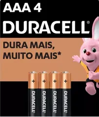 [Leve 2 un] Pilha alcalina aaa com 4UNID. - Duracell