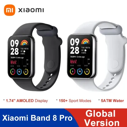  [App/Taxa inclusa/Moedas] Xiaomi Smart Band 8 Pro, Versão Global, GNSS Integrado, Display AMOLED, Autonomia da Bateria de até 14d, Água 5ATM, 1,74”