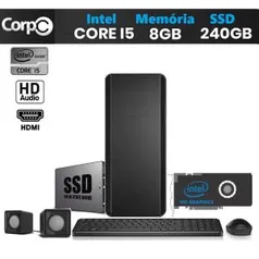 Computador Desktop CorpC Intel Core i5 8GB SSD 240GB Saída HDMI Full HD - R$1.018