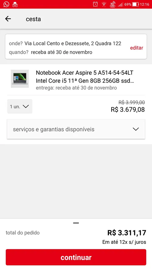 Imagem na descrição da promoção