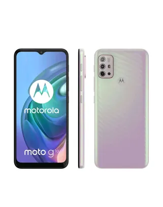 [App] Motorola Moto G10 Smartphone Motorola Moto G10 64GB Branco Floral - 4G 4GB RAM Tela 6,5” | R$989