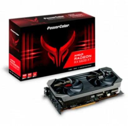 Placa de Vídeo PowerColor Radeon RX 6600 XT Red Devil, 8GB, GDDR6, FSR, Ray Tracing, AXRX 6600XT 8GBD6-3DHE / OC