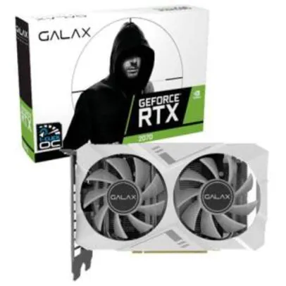 Placa de Vídeo NVIDIA Geforce RTX 2070 WHITE MINI 8GB GALAX - R$2.409