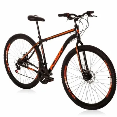 Bicicleta Aro 29 Aço Carbono Ksvj Freios A Disco 21 Vel - Preto e Rosa - Unissex