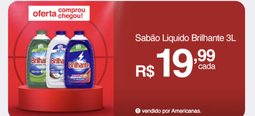 Detergente Líquido Brilhante Roupas Brancas E Coloridas 3l