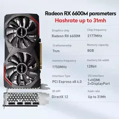 Placa de video Radeon RX6600M 8gb GDDR6