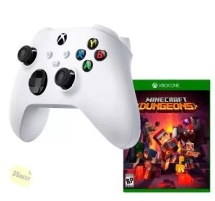 (SELECIONADOS) Controle Xbox Series Robot White + Minecraft Dungeons Hero edition | R$355