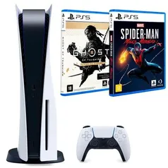 KaBuM! - Console Sony PlayStation 5 + Jogo Ghost Of Tsushima Versão do Diretor PS5 + Jogo Marvel´s Spider-Man: Miles Morales PS5