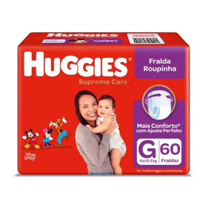 Fralda  Huggies Supreme Care Hiper Roupinha Tamanho  G Com 60 Unidades