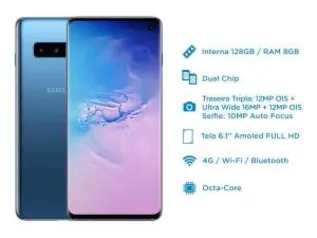 Samsung Galaxy S10 128GB Azul | R$ 2.699